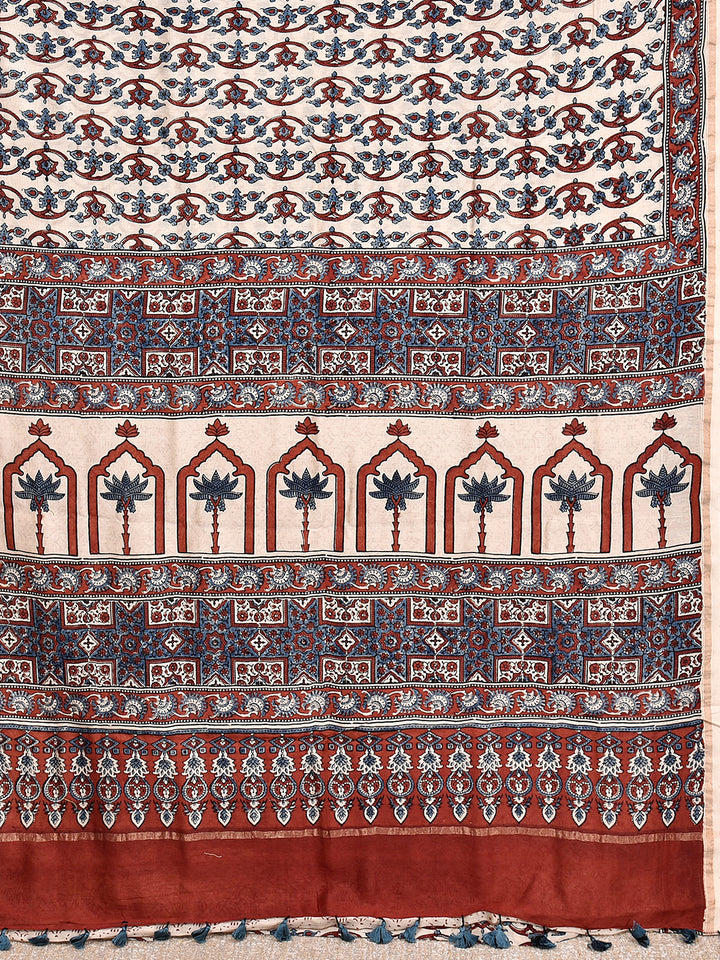 MUTIPA : AJRAKH HANDBLOCK CHANDERI SAREE
