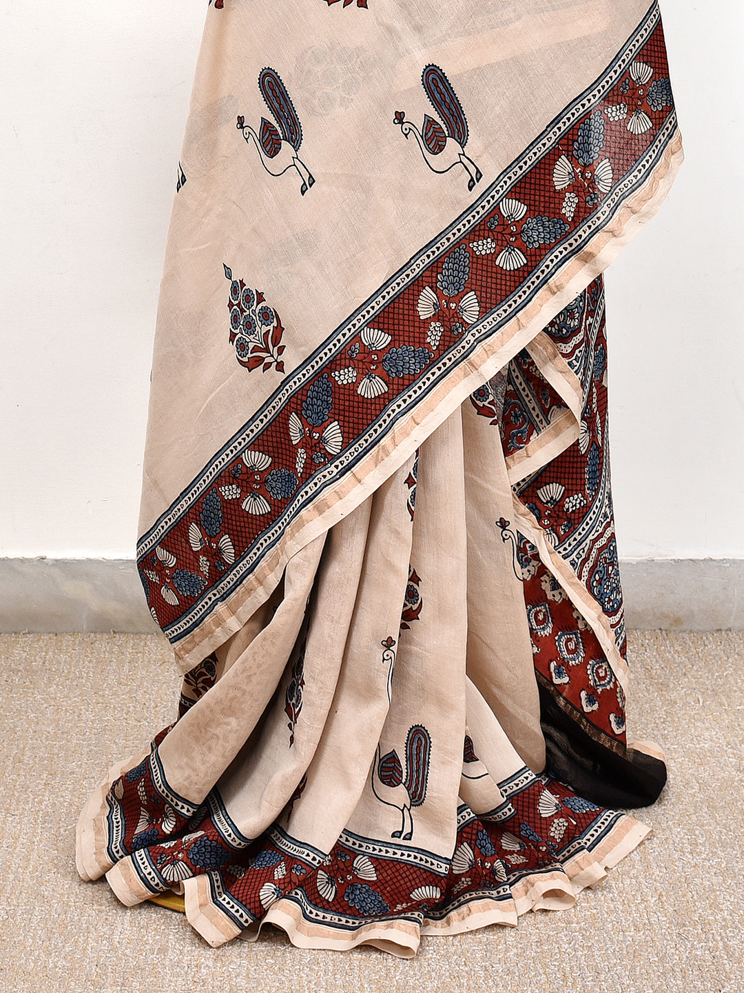 AMISHIK : AJRAKH HANDBLOCK CHANDERI SAREE