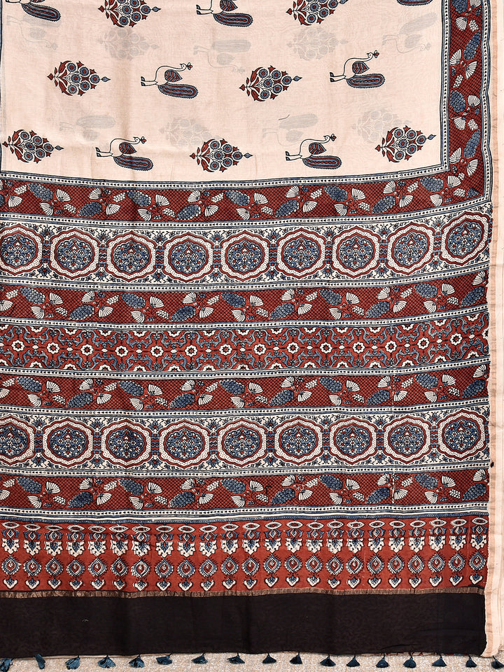AMISHIK : AJRAKH HANDBLOCK CHANDERI SAREE