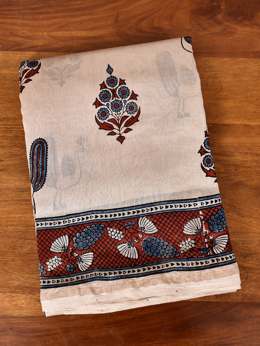 AMISHIK : AJRAKH HANDBLOCK CHANDERI SAREE