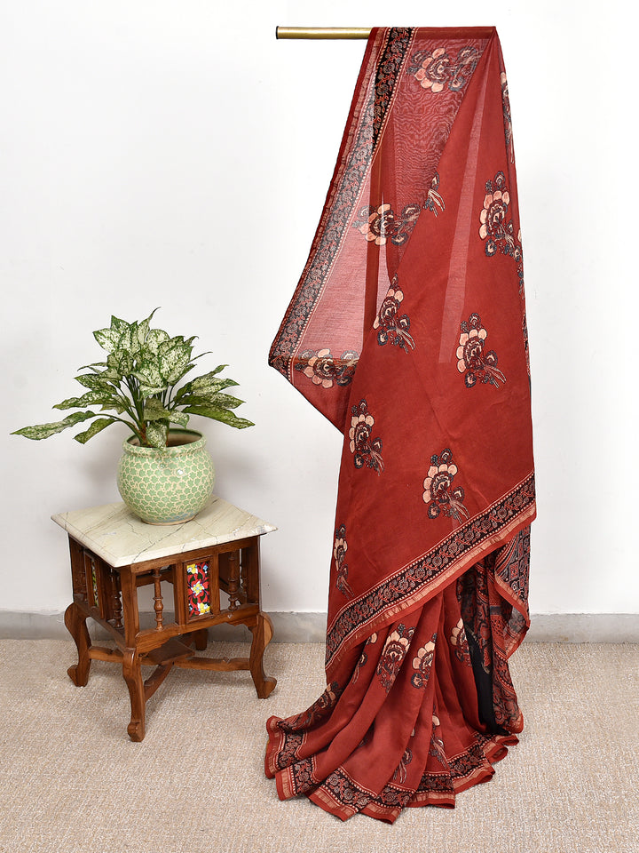 PIYAL : AJRAKH HANDBLOCK CHANDERI SAREE