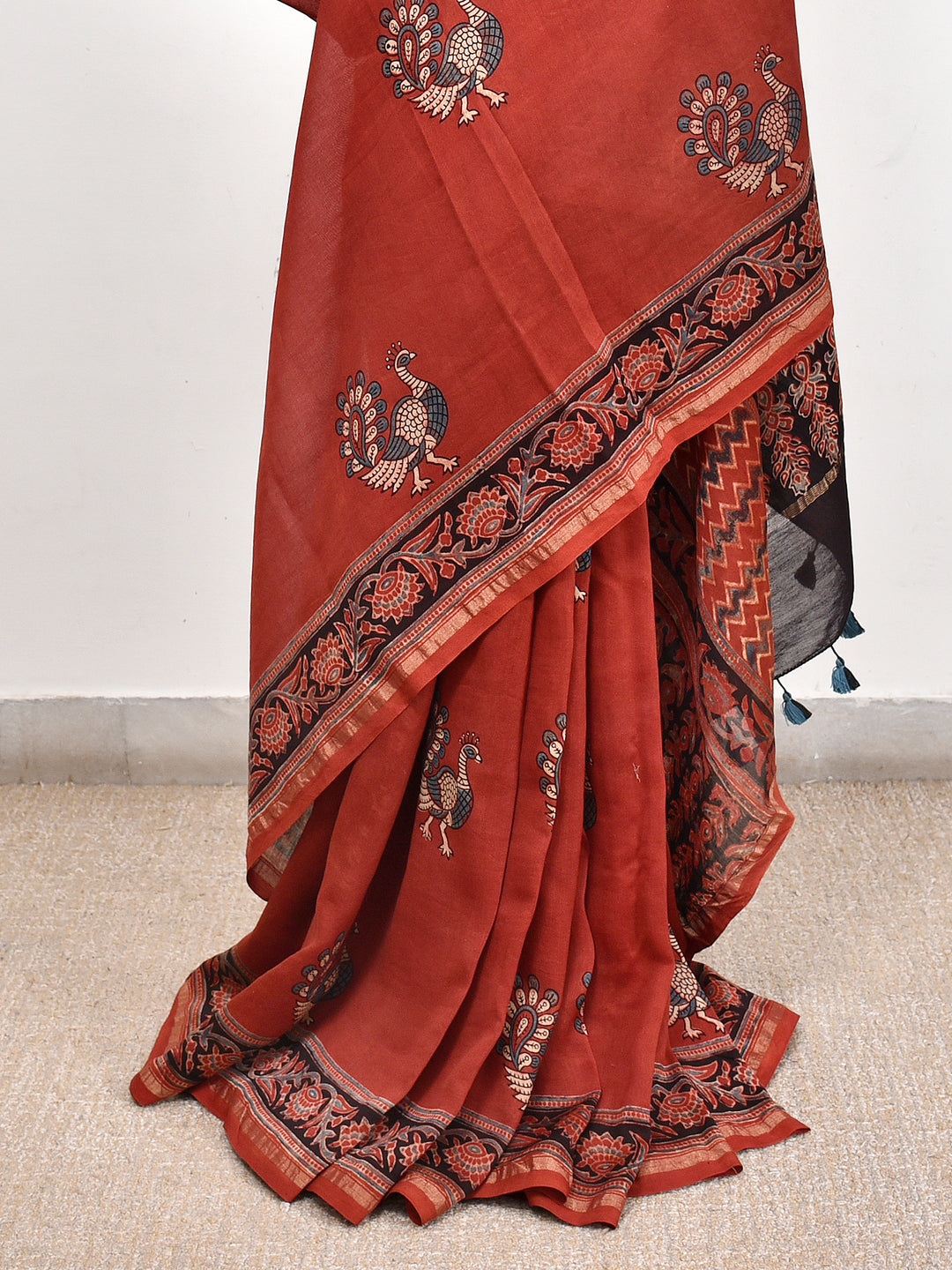AABHAR : AJRAKH HANDBLOCK CHANDERI SAREE