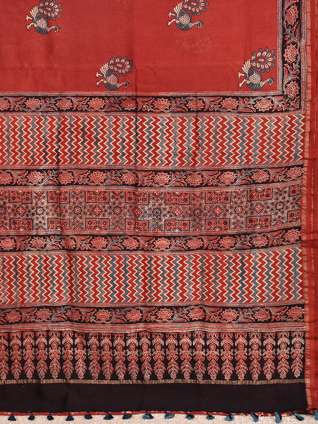 AABHAR : AJRAKH HANDBLOCK CHANDERI SAREE