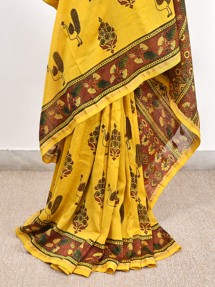VINILA  : AJRAKH HANDBLOCK CHANDERI SAREE