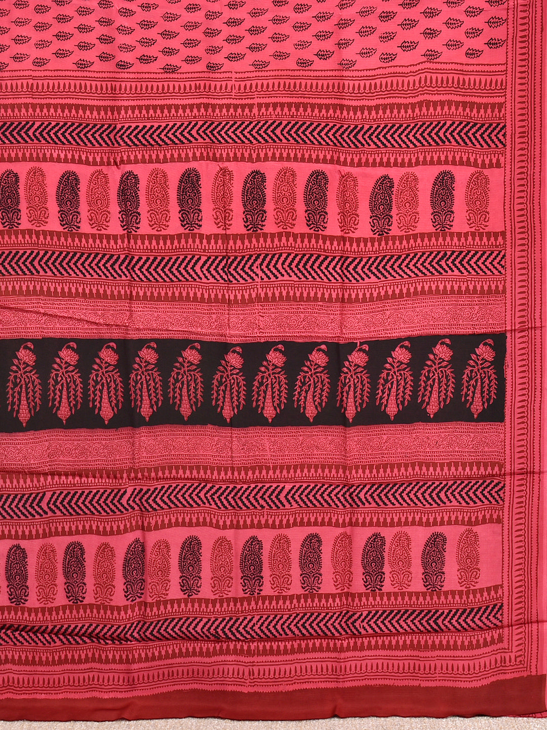 SUKRITA : BAGH HANDBLOCK CREPE SILK SAREE