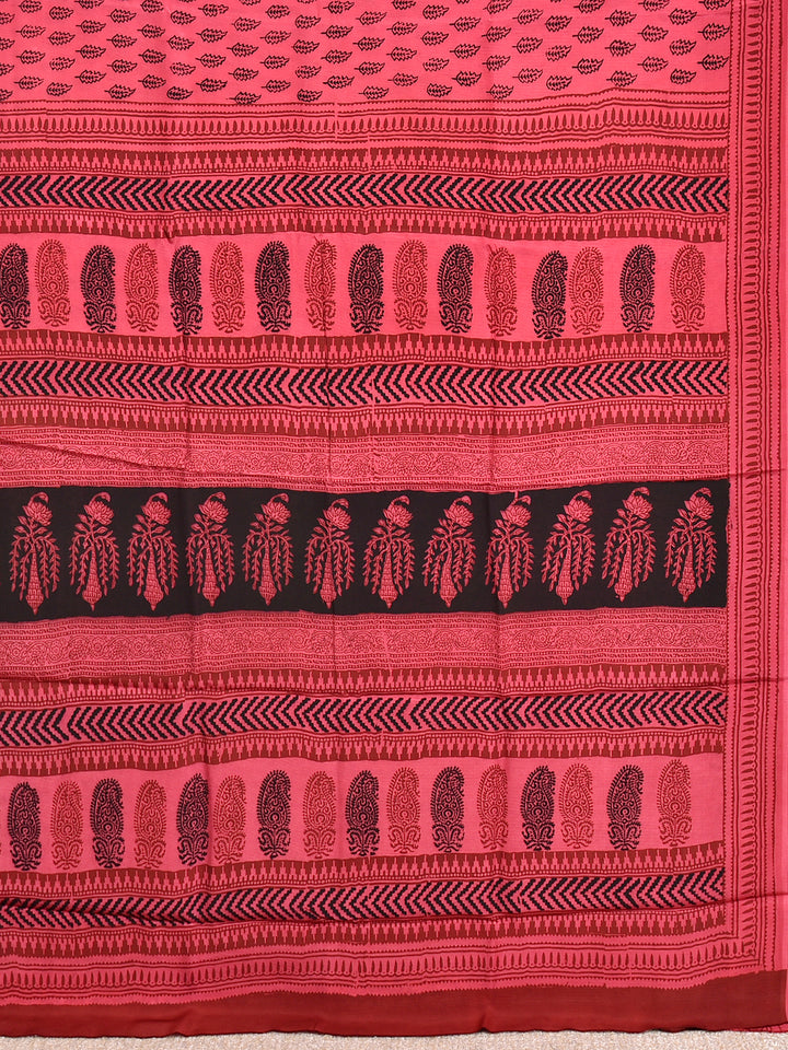 SUKRITA : BAGH HANDBLOCK CREPE SILK SAREE