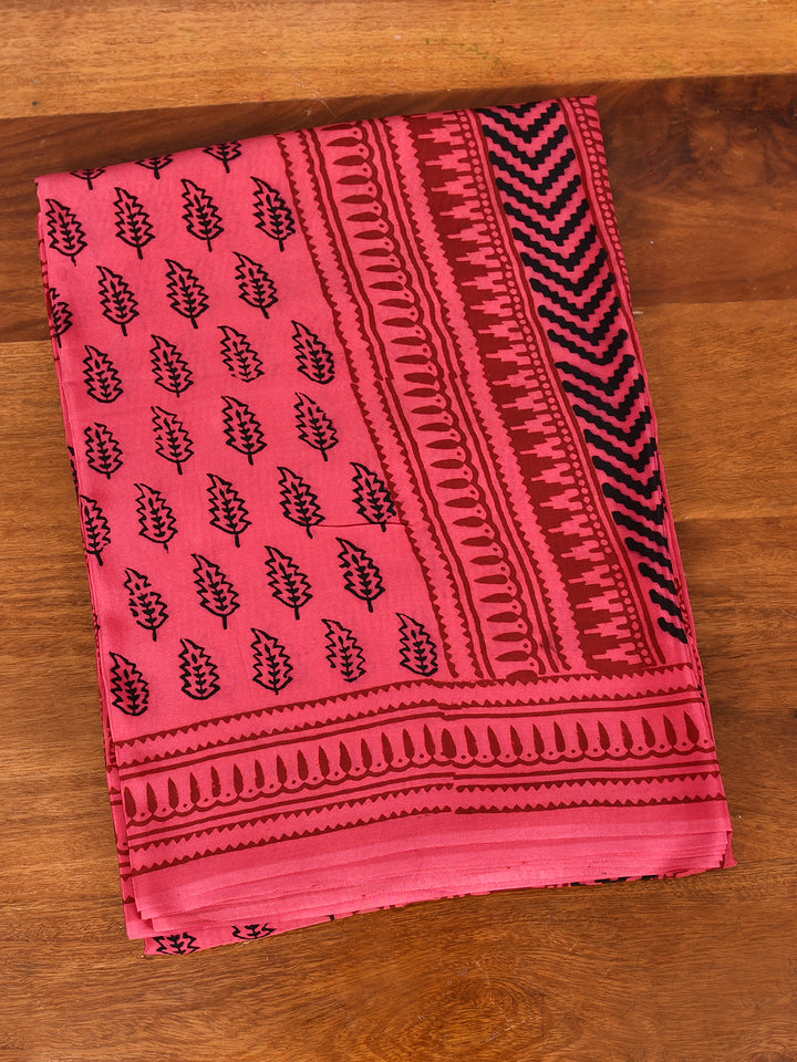 SUKRITA : BAGH HANDBLOCK CREPE SILK SAREE