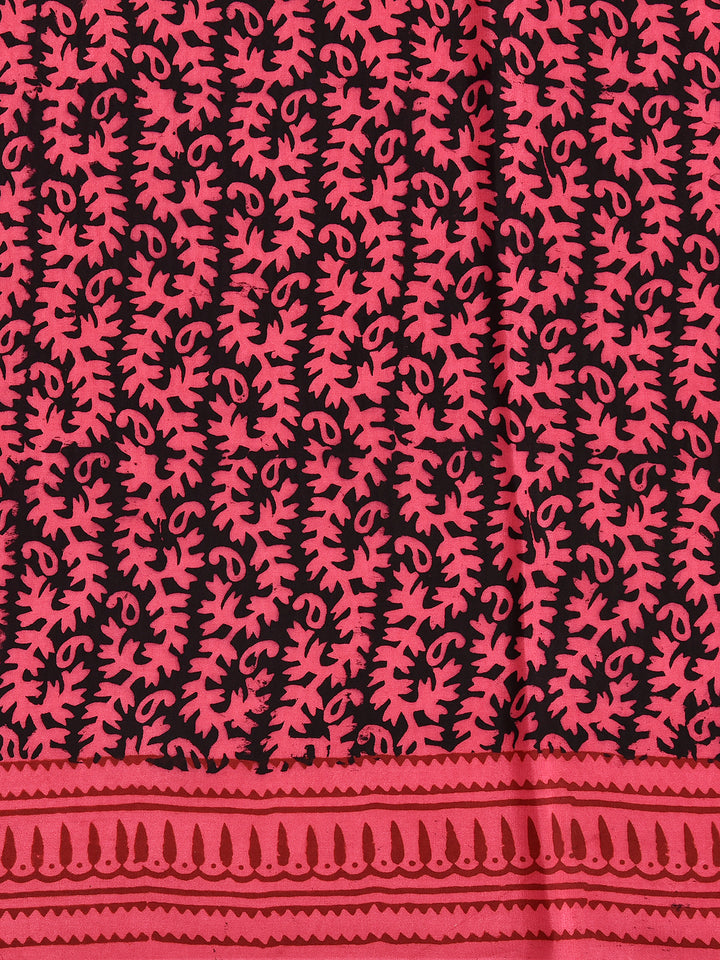 SUKRITA : BAGH HANDBLOCK CREPE SILK SAREE