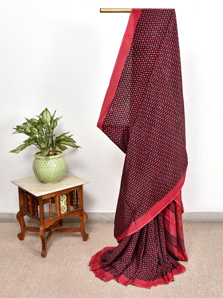 ASTIMA : BAGH HANDBLOCK CREPE SILK SAREE