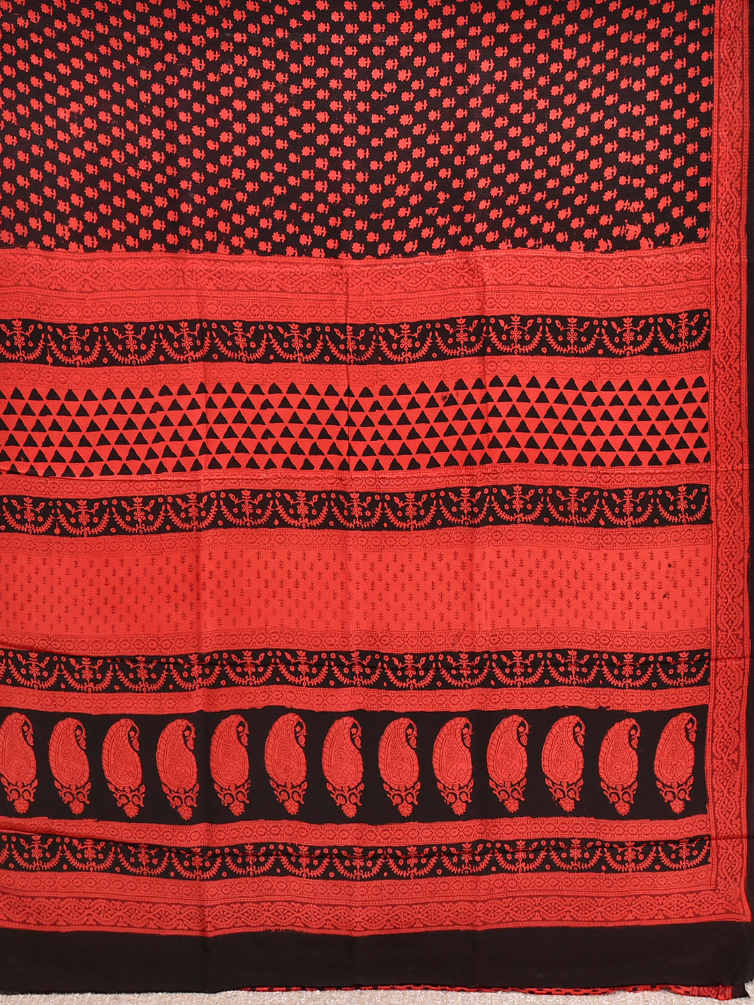 MRUNALIKA : BAGH HANDBLOCK CREPE SILK SAREE