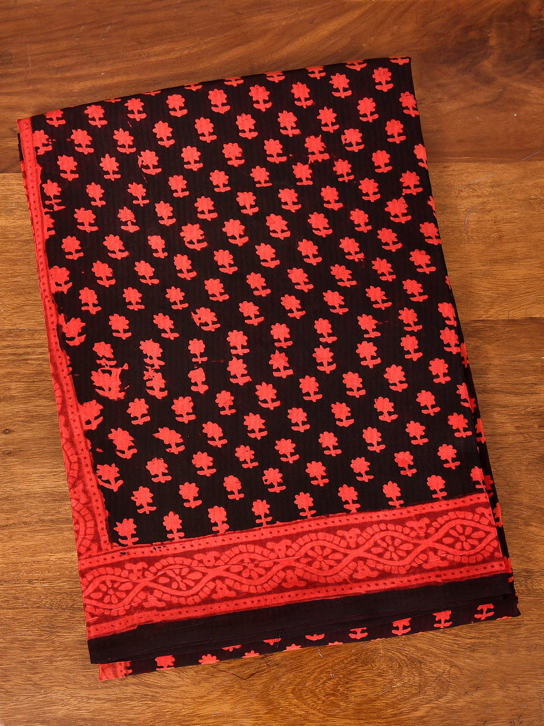 MRUNALIKA : BAGH HANDBLOCK CREPE SILK SAREE