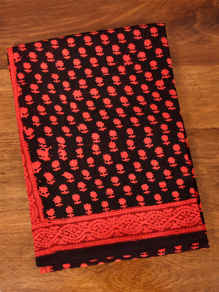MRUNALIKA : BAGH HANDBLOCK CREPE SILK SAREE