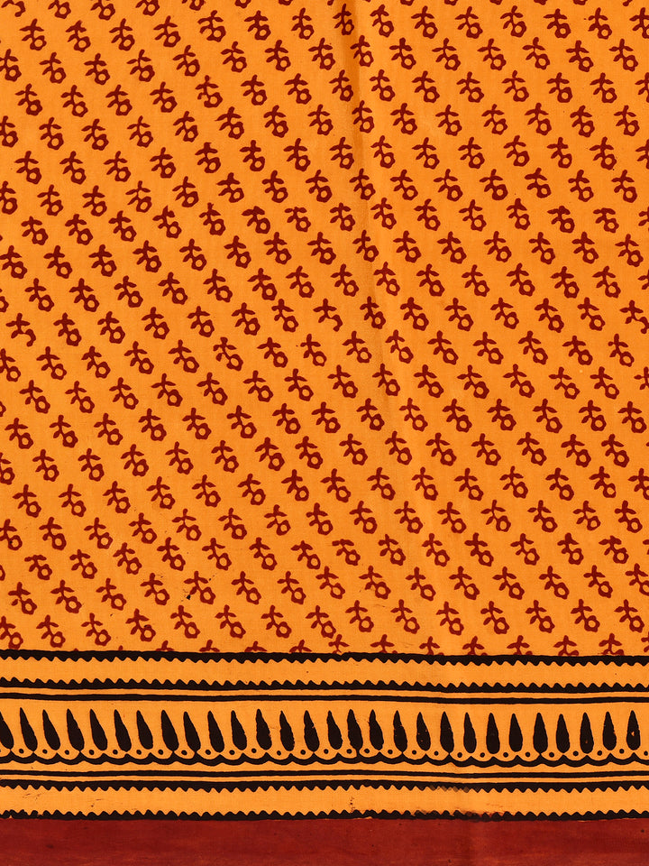 KAMINENI  : BAGH HANDBLOCK CREPE SILK SAREE