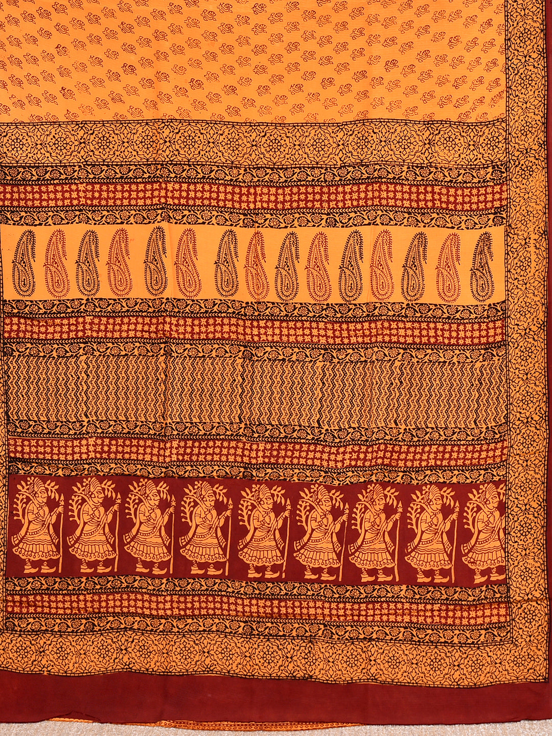 UPSANAA : BAGH HANDBLOCK CREPE SILK SAREE