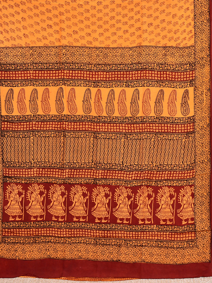 UPSANAA : BAGH HANDBLOCK CREPE SILK SAREE