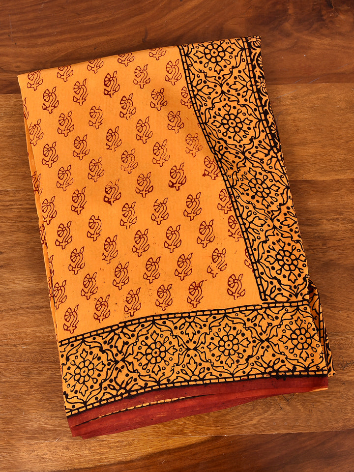 UPSANAA : BAGH HANDBLOCK CREPE SILK SAREE