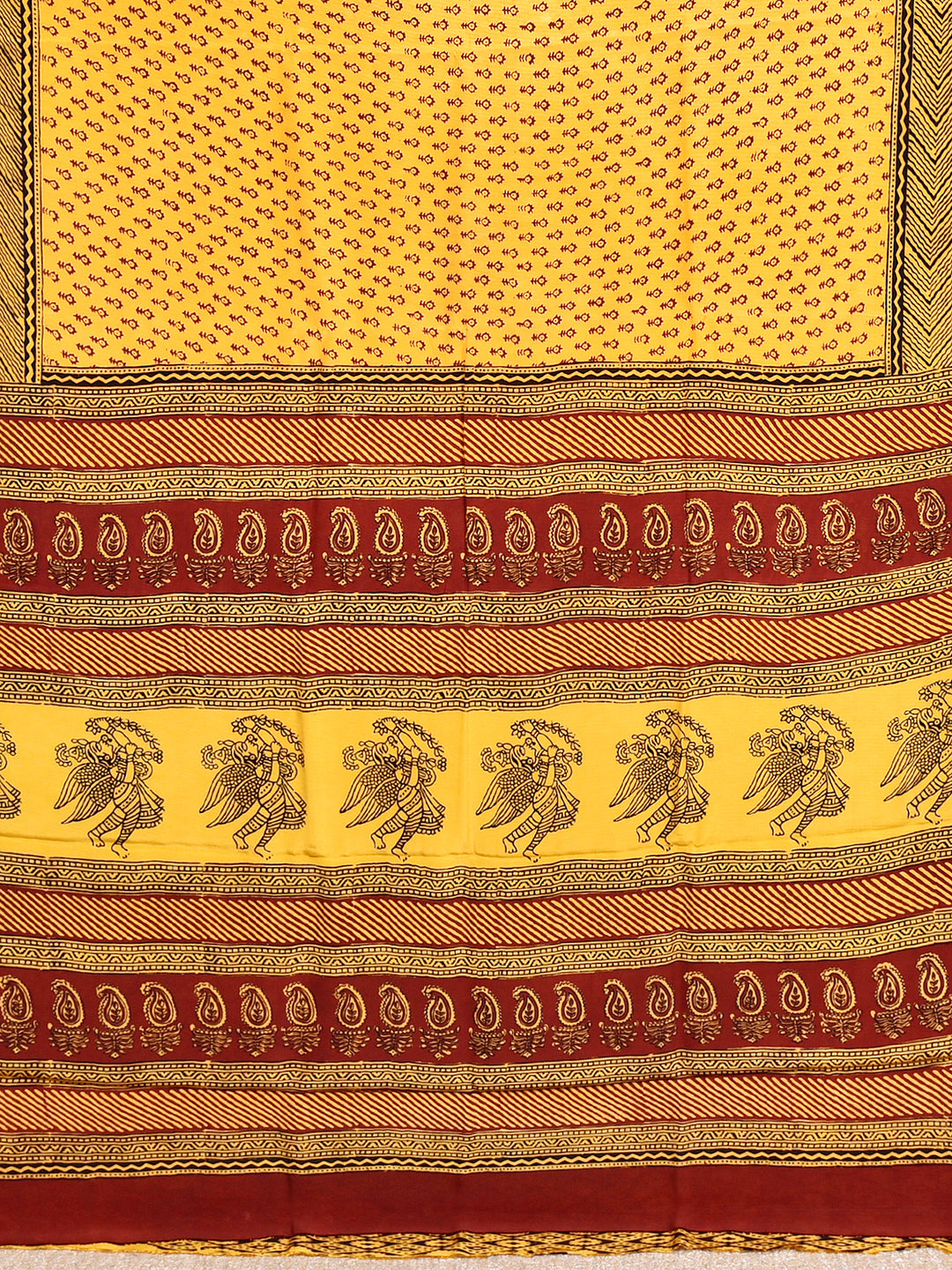 NEKI : BAGH HANDBLOCK CREPE SILK SAREE