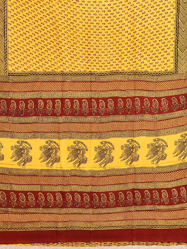 NEKI : BAGH HANDBLOCK CREPE SILK SAREE