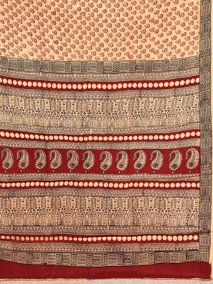 ALUVAK : BAGH HANDBLOCK CREPE SILK SAREE