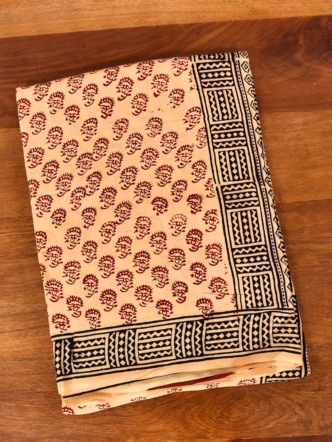ALUVAK : BAGH HANDBLOCK CREPE SILK SAREE