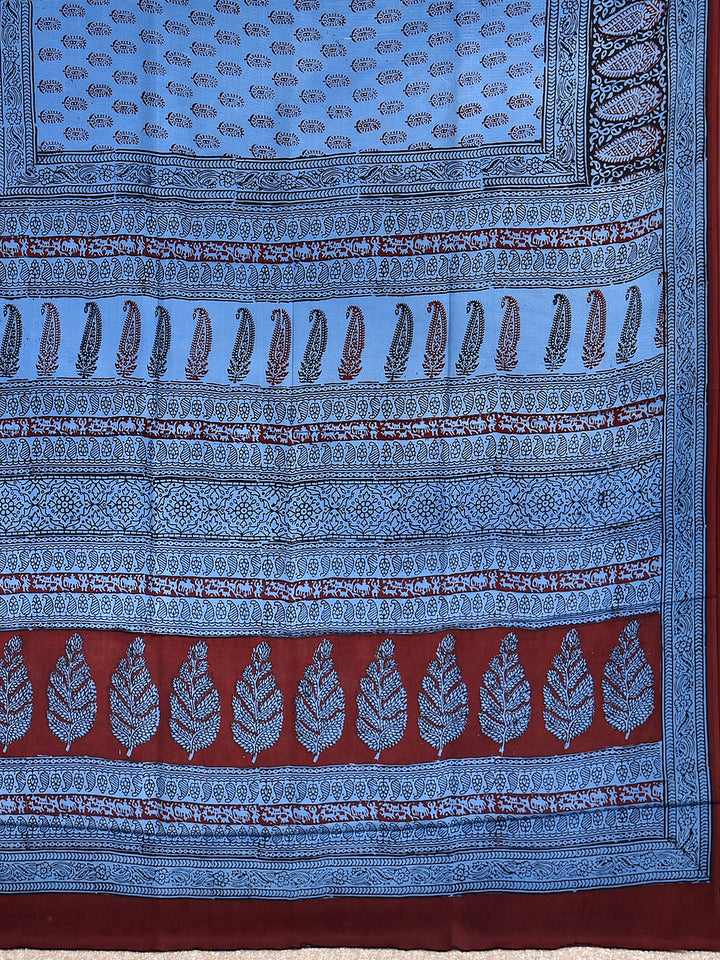 HAJELA : BAGH HANDBLOCK CREPE SILK SAREE