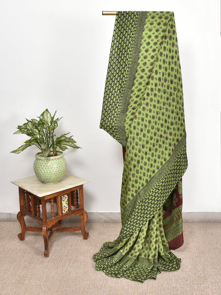 UTUPI : BAGH HANDBLOCK CREPE SILK SAREE