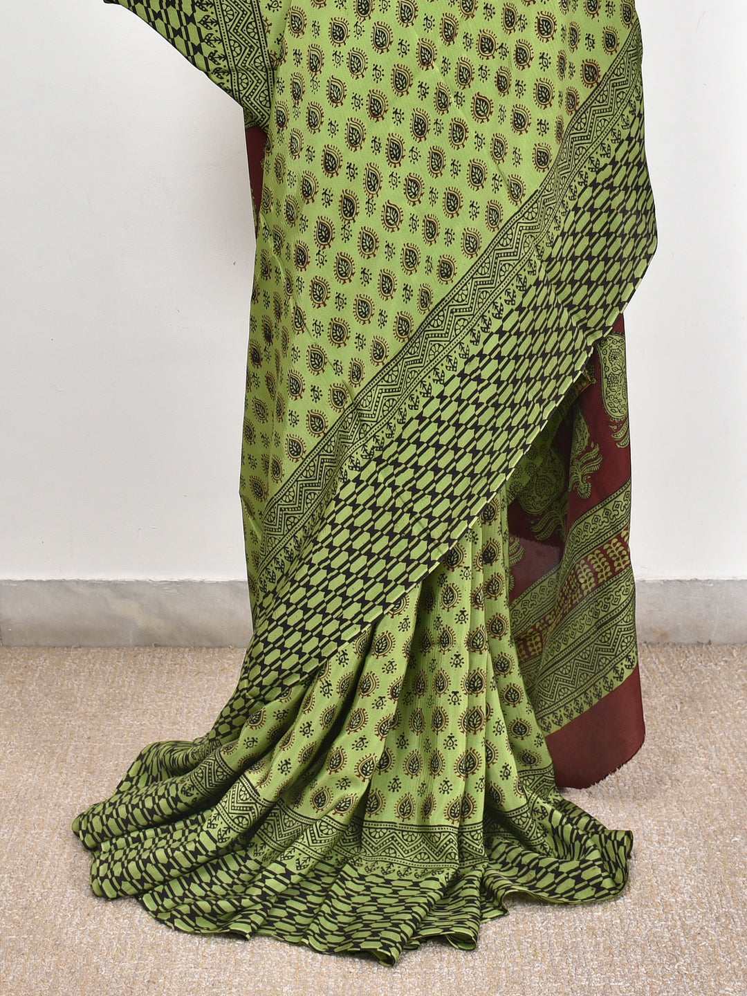 UTUPI : BAGH HANDBLOCK CREPE SILK SAREE