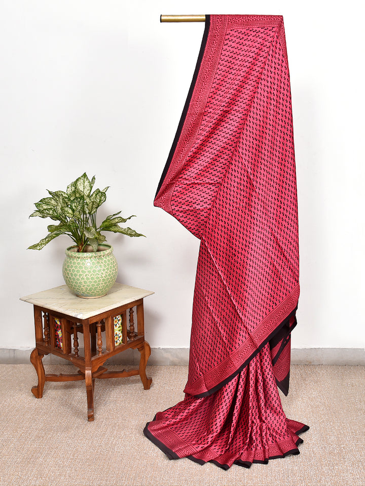 KODINELA : BAGH HANDBLOCK MODAL SILK SAREE