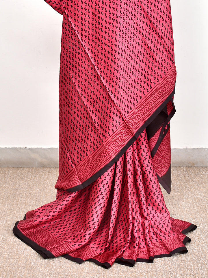 KODINELA : BAGH HANDBLOCK MODAL SILK SAREE