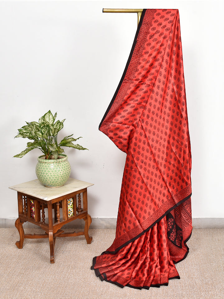 TEJU : BAGH HANDBLOCK MODAL SILK SAREE
