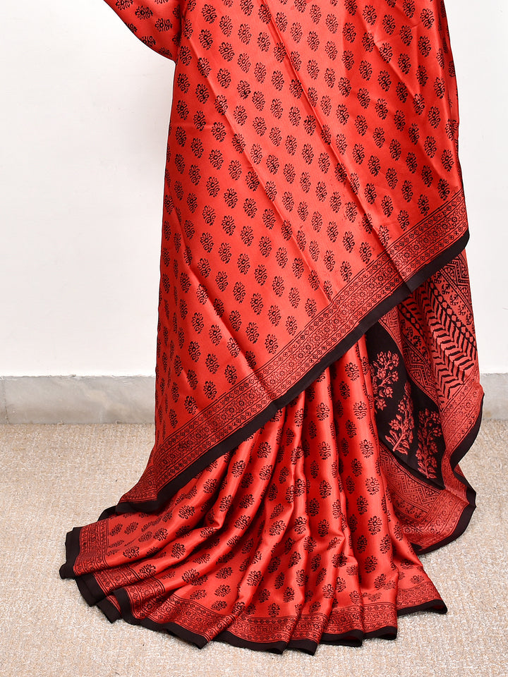 TEJU : BAGH HANDBLOCK MODAL SILK SAREE