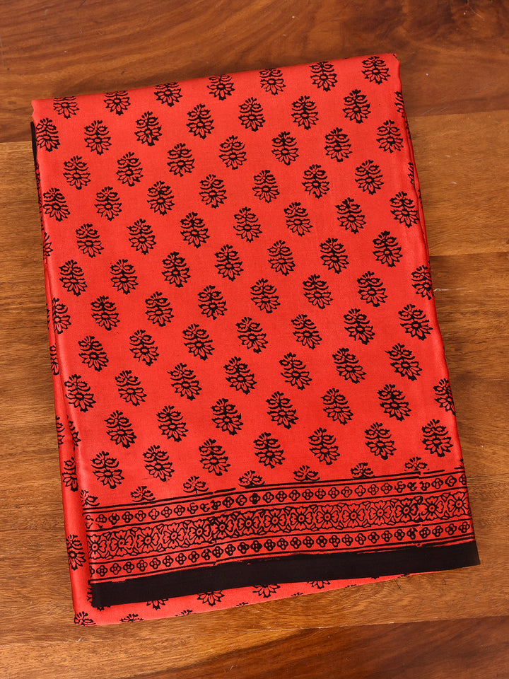 TEJU : BAGH HANDBLOCK MODAL SILK SAREE