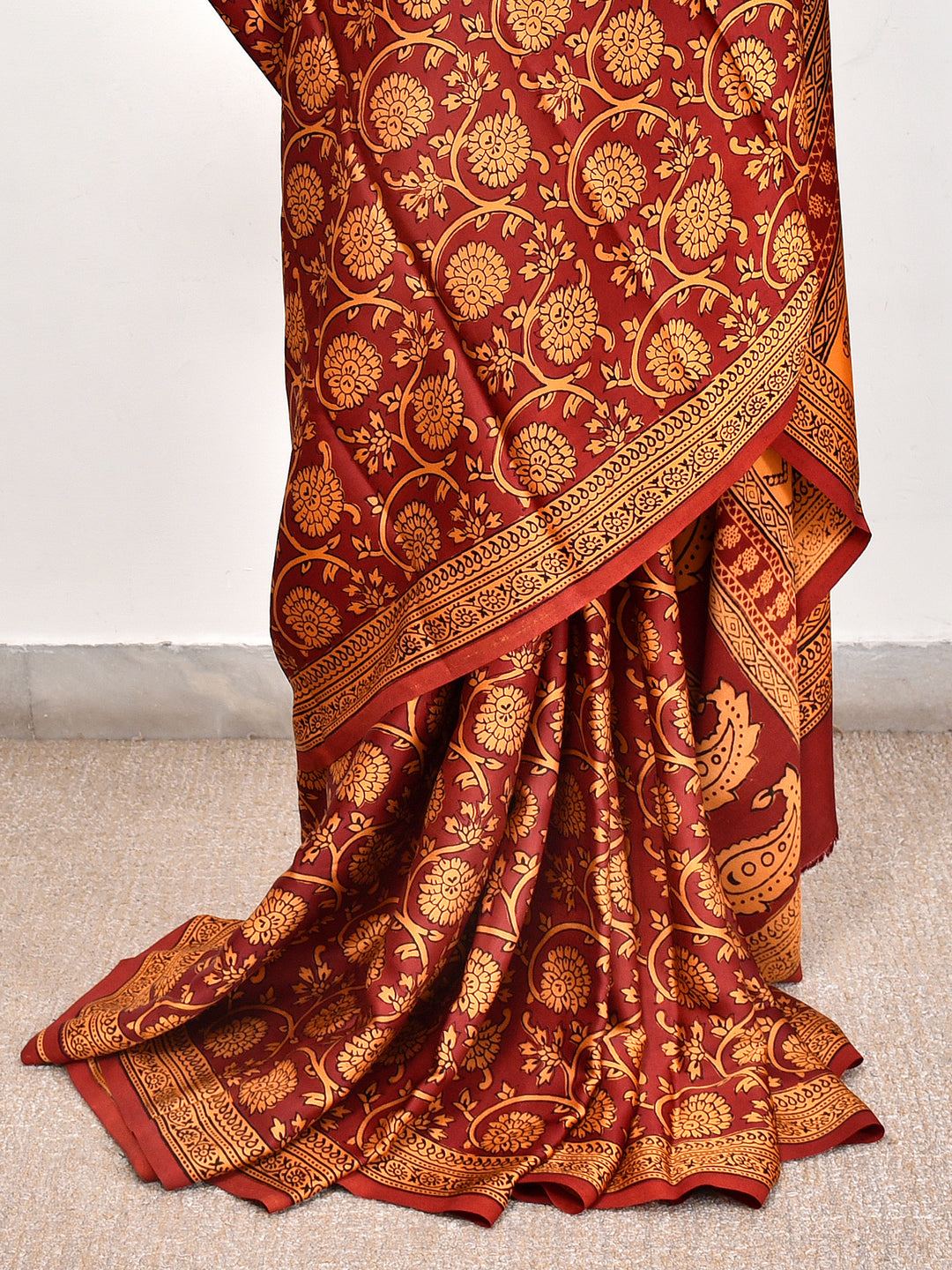 TURVIKA : BAGH HANDBLOCK MODAL SILK SAREE