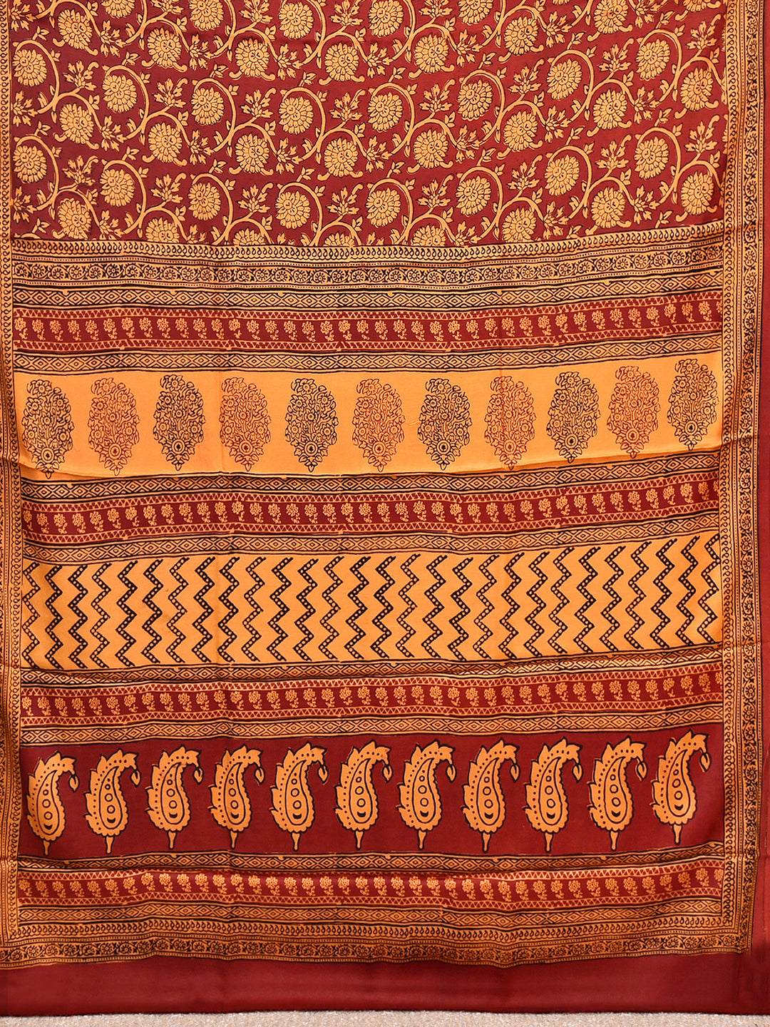 TURVIKA : BAGH HANDBLOCK MODAL SILK SAREE