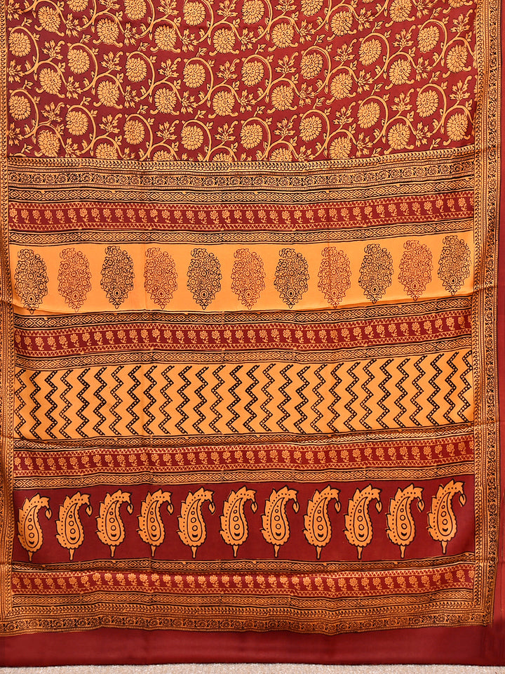 TURVIKA : BAGH HANDBLOCK MODAL SILK SAREE