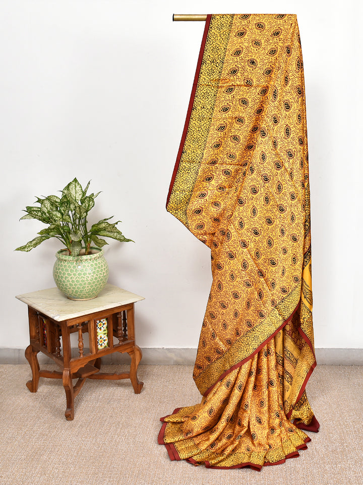 TRIKALI : BAGH HANDBLOCK MODAL SILK SAREE