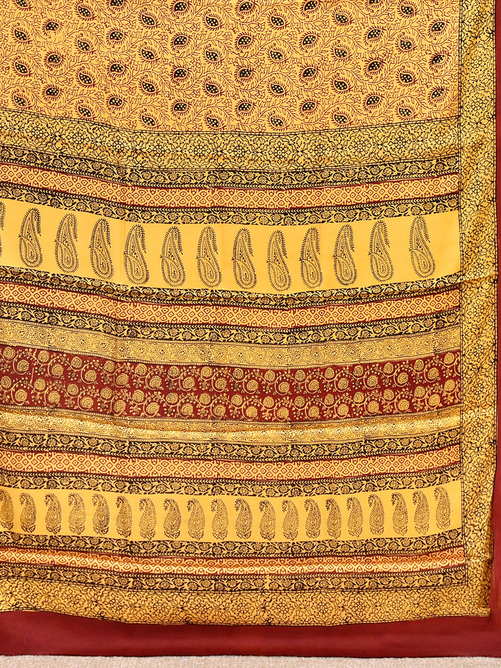 TRIKALI : BAGH HANDBLOCK MODAL SILK SAREE