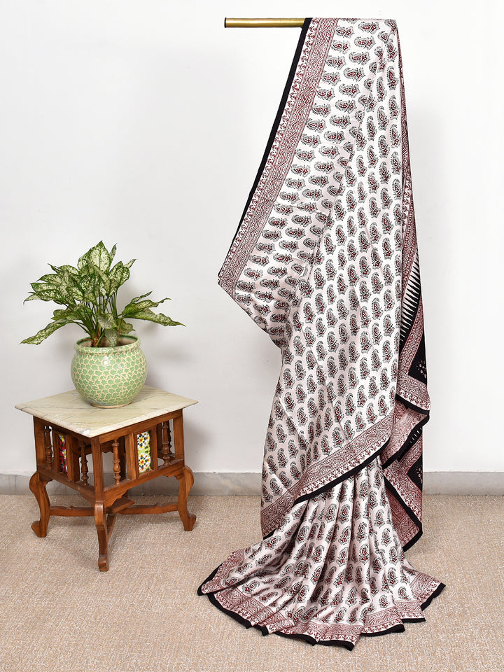 JENNY : BAGH HANDBLOCK MODAL SILK SAREE