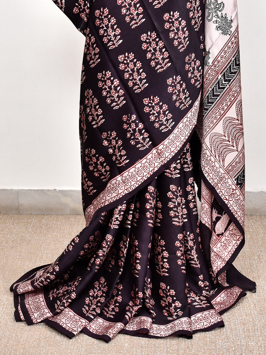 ANISKO : BAGH HANDBLOCK MODAL SILK SAREE