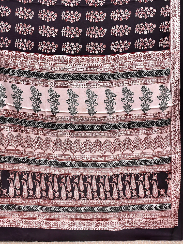ANISKO : BAGH HANDBLOCK MODAL SILK SAREE