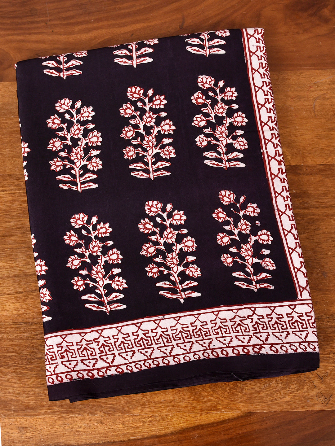 ANISKO : BAGH HANDBLOCK MODAL SILK SAREE