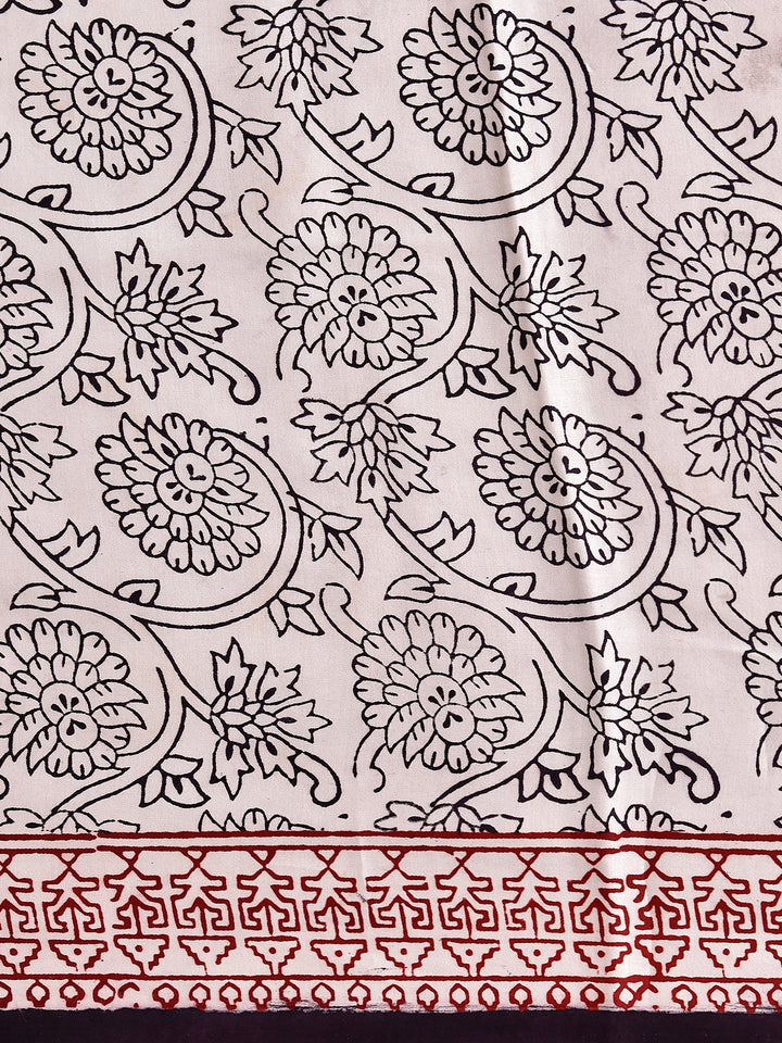 ANISKO : BAGH HANDBLOCK MODAL SILK SAREE