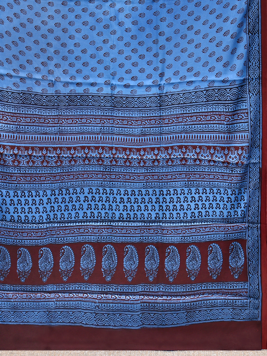 LIYOSIM : BAGH HANDBLOCK MODAL SILK SAREE