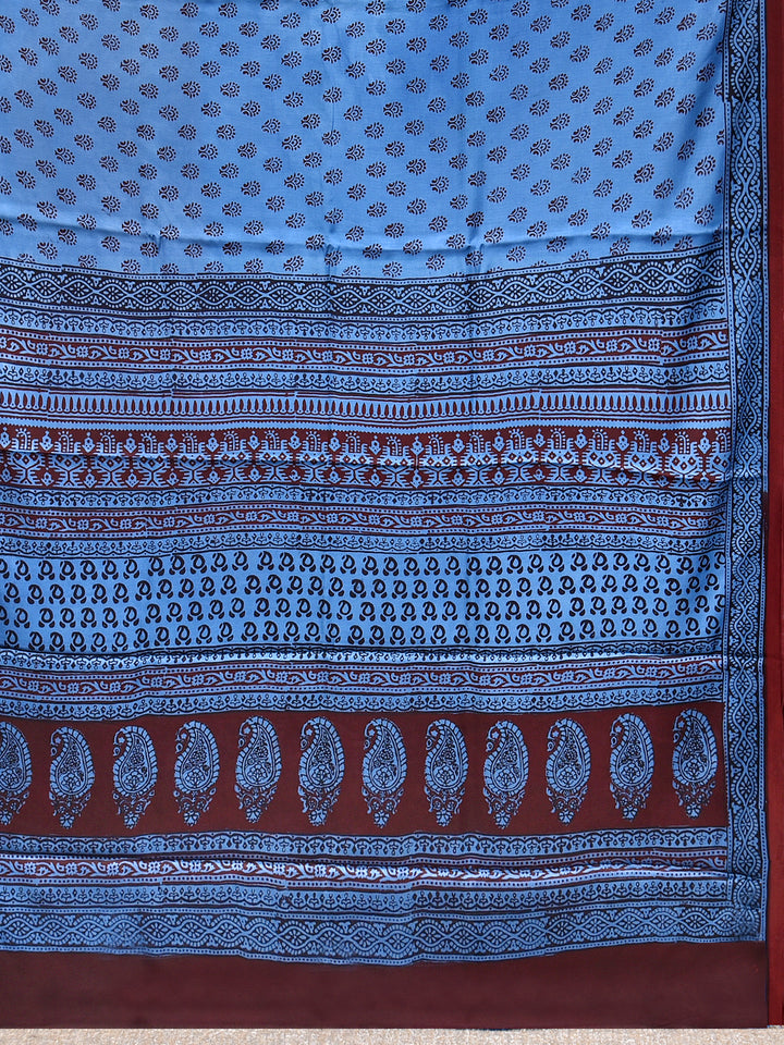 LIYOSIM : BAGH HANDBLOCK MODAL SILK SAREE