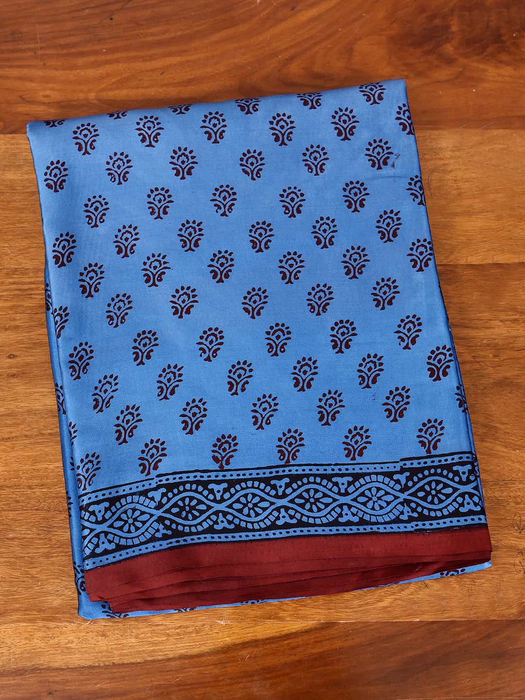 LIYOSIM : BAGH HANDBLOCK MODAL SILK SAREE