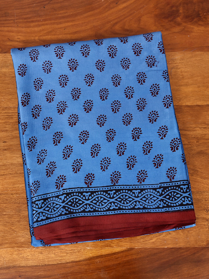 LIYOSIM : BAGH HANDBLOCK MODAL SILK SAREE