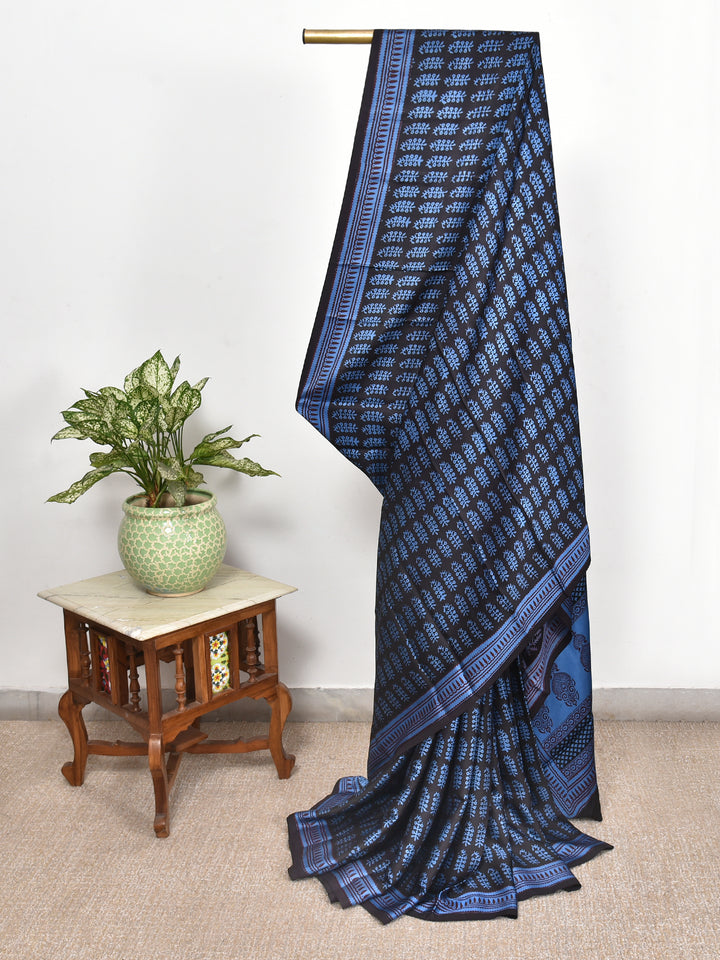 KISKI : BAGH HANDBLOCK MODAL SILK SAREE
