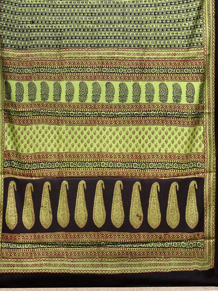 MUNALI : BAGH HANDBLOCK MODAL SILK SAREE