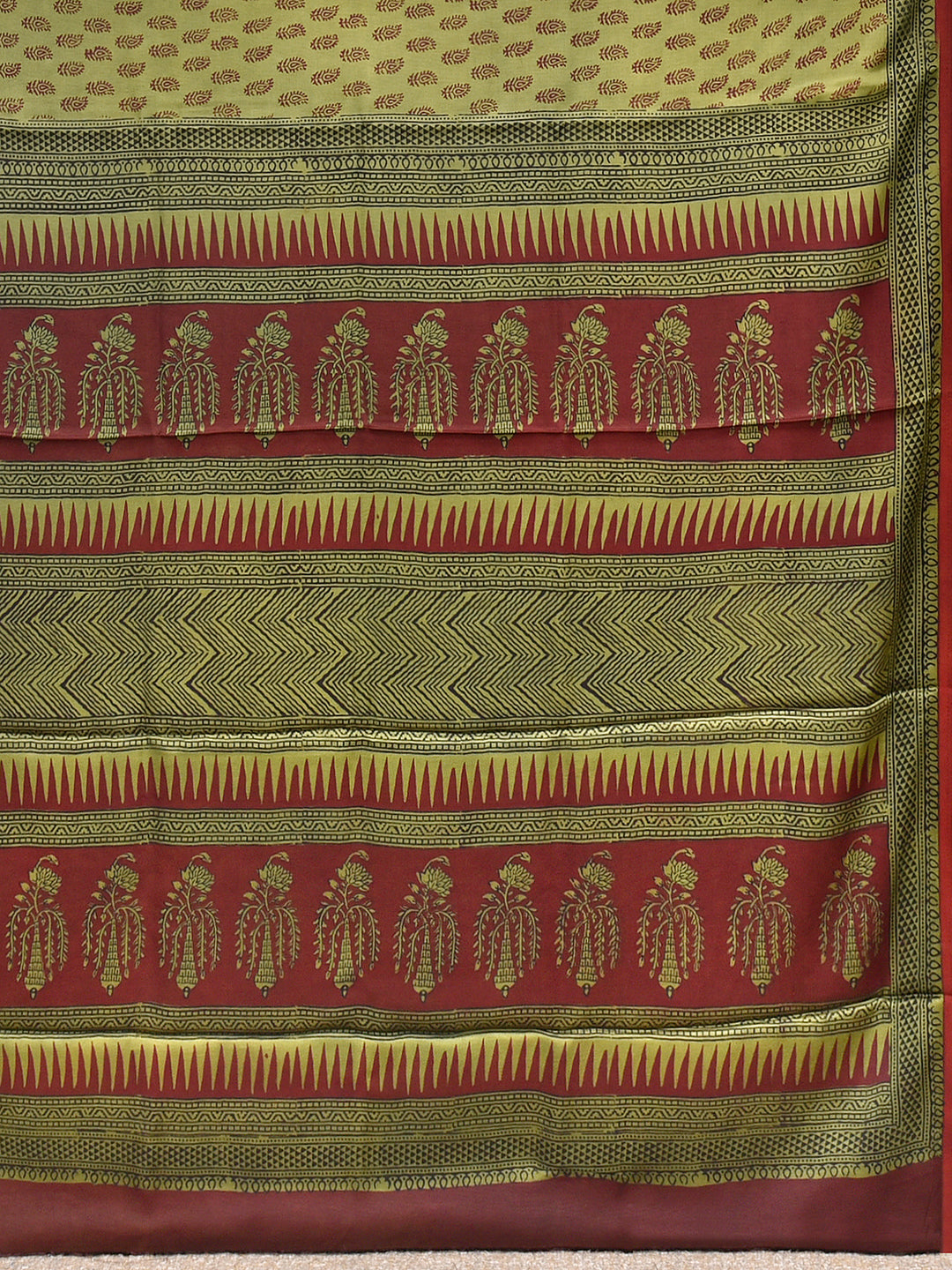 YOGISHMA : BAGH HANDBLOCK MODAL SILK SAREE