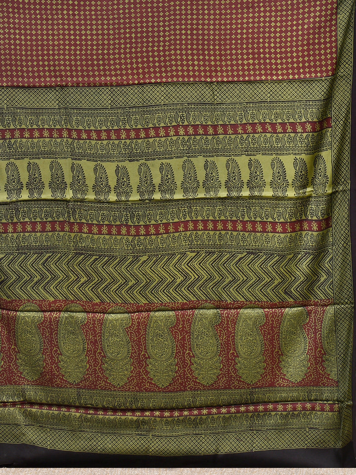 SHYAMALI  : BAGH HANDBLOCK MODAL SILK SAREE